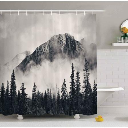IC Idyllisk fotokunst bruserefterhæng, nationalparker Hjemindretningsgardin, vandtæt polyesterstof Badeværelsesbruserefterhæng med kroge 72" x 72"""
