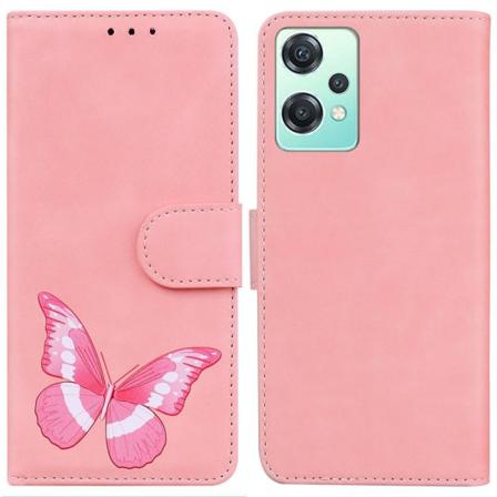 Oneplus Nord Ce 2 Lite 5g Pu Leather Flip Stand Fodral - Rosa Rosa