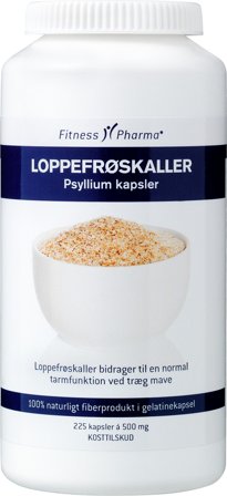 Fitness Pharma Loppefrøskaller Psyllium 225 kaps., Helse & Madvarer, Kosttilskud, Fordøjelse & Fibre