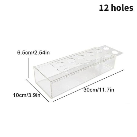 Klar akryl blomma rektangulär vas för matbord bröllop 18 hål