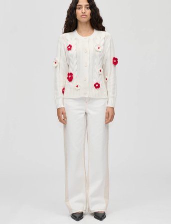 STINE GOYA 2468 Cotton Wool Yarn, Crewneck Cab - White - L