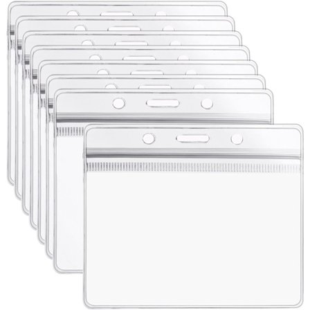 50 stk Plastmerker ID-kortlommer Klare beskyttende etiketter for ID-kort, busskort, studentkort, visittkort