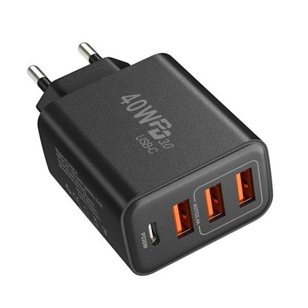 4 Laitteen Nopea 3 USB A 1 USB C Portti 40W Lähtö Puhelimille Tableteille Kannettaville Tietokoneille