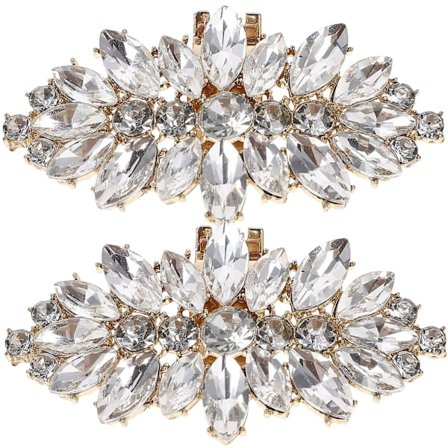 2-pak sko clips med krystal dekorative skospænder til kvinders skoklæder (5.70X3.30X0.90CM, guld)