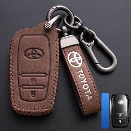 Nahkainen auton avaimenperäkotelo Toyota Corolla SE 2023 Camry 50 55 TLC200 Yaris Land Cruiser Prado150 RAV4 Venza SIENNA -malleille