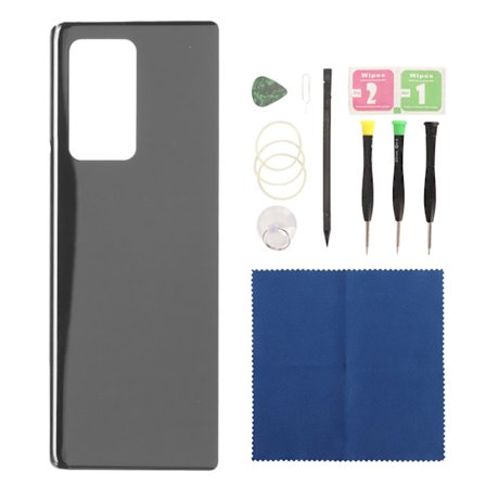 Bakre glasersättning telefon bakre hölje dörr med förinstallerad tejp för Galaxy Z Fold 2 SM F916 5G svart