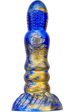 Metallic Fantasy Dildo Peern Blue/Gold 19,5 cm - Woome.pl