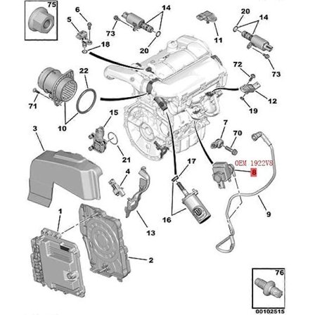 1922V8 V759957380 Bil Turbo Boost Trykkventil for Peugeot 3008 508 408 Citroen C4L C5 DS5 Turboch