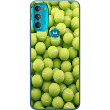 Kompatibel Mobilcover til Motorola Motorola Moto G71 5G Mønster af grønne tennisbolde i høj detalje, sporty motiv med gentagende tekstur og stærke