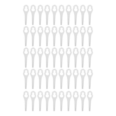 50 stk. Plastblader for gresstrimmer, reservedeler til gressklipper for BOSCH ALM 28 30 (Hvit)_xx