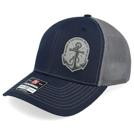 Iconic - Blau Trucker Cap - Set Sail Anchor 112 Split Navy/Charcoal Trucker @ Hatstore