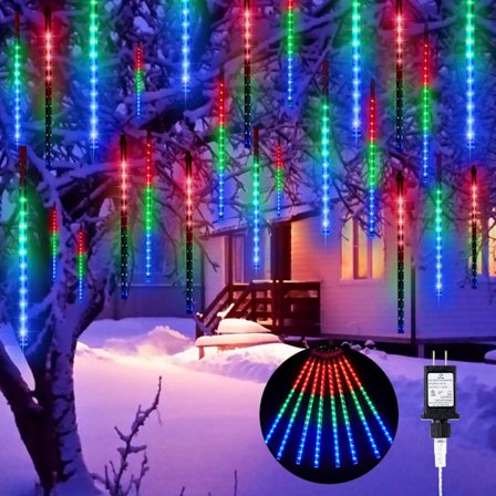 10-Rørs 240-LED Meteorregn Lys – Flerfarvet 3,5M Udendørs Jul/Træ