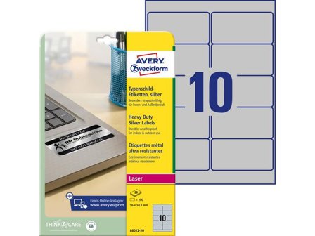 AVERY Etikett slitstark 96x508mm 200/fp - Lyreco - Emballage och lagerutrustning - Etiketter och godsmärkning - Vattenfasta etiketter