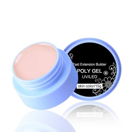 15g Profesjonell Rask Negleforlengelse Poly Gel Enkel å Fjerne Manikyr UV Gel Hudfarge