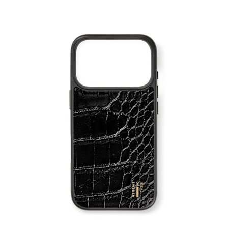 Vegan Leather Case MagSafe iPhone 17 Pro Max Black Croco