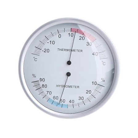 12,7 cm Veggmontert Husholdningstermometer Hygrometer Analog Temperaturmåler db Hvit