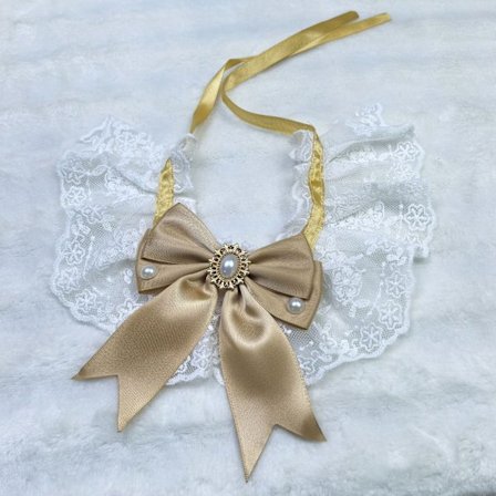 Stor rosett serie husdjur scarf pärla bröllopsklänning haklapp katt hund halsband söt bomull spets fluga