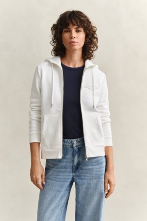 GANT Damen Tonal Sweatjacke (M) Weiß