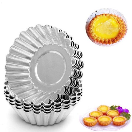 10 stk Rustfrit Stål Mini Tærte/Pieforme Genanvendelige Tartlet Cupcake Bageform til Tærter Bageværktøj Non Stick