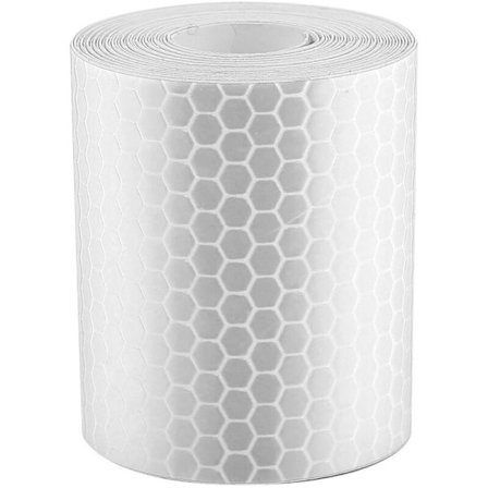 5 cm x 3 m rulla heijastavaa turvateippiä perävaunuihin, autoihin, polkupyöriin - hopea