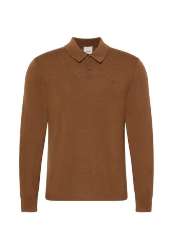 Ls 100% Merino Polo 14Gg Brown Calvin Klein