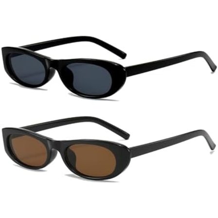 Trendiga smala cat eye solglasögon för kvinnor Fashion små ovala solglasögon svarta nyanser