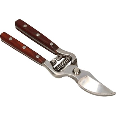 Hagesaks, hekksaks i stål, trehåndtak, 22 cm, hekksaks, rosesaks, hagebeskjæringssaks, brukt til beskjæring av grener.