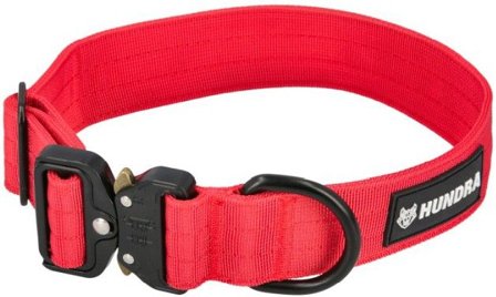 Hundra Tactical Dog Collar Red S-M - Halsbånd