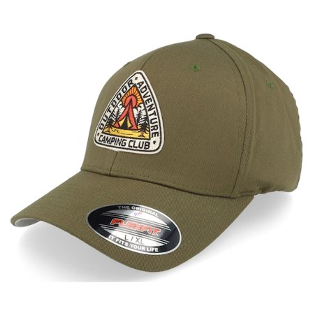 Wild Spirit - Verde flexfit Gorra - Camping Adventure Olive Flexfit @ Hatstore