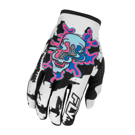 Mănuși Motocross FLY Racing Lite Warp V26 alb/albastru/roz XXL