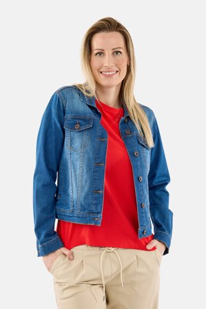 BRANDTEX - Denim Jakke - Blå - Knaplukning