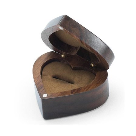 Förlovningsask för smycken, enkel ring, valnöt, vändbar ringförvaringsask, retro, bärbar, dammfri