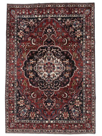 Bakhtiar Teppe Håndknyttet 210X308 Svart/Mørk Rød Persia/Iran
