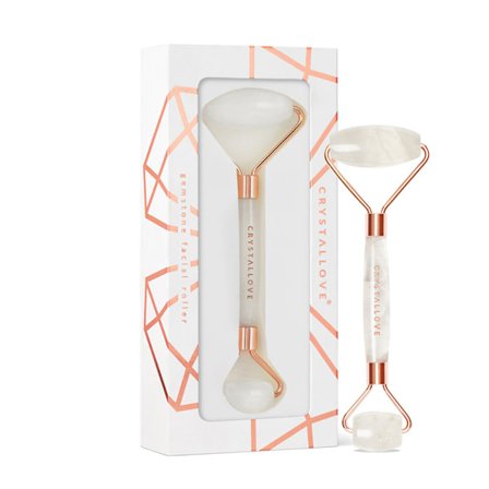 CRYSTALLOVE Ansiktsrulle gjord av klar kvarts - Ansiktsmassager gjord av bergkristall