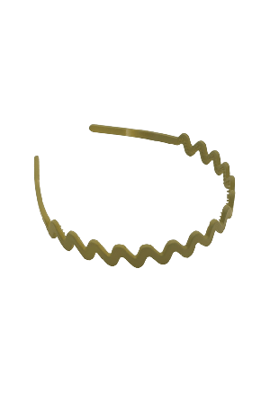 Complement Diadem I Matt Finish Sicksack Mönster Hårband Dam Grön