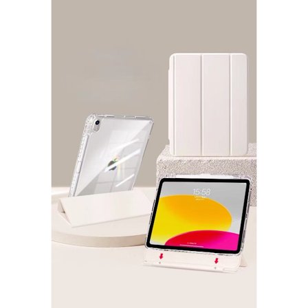 Stilrent fodral för iPad 10 Antikvit "Delad Trifold Spänne"