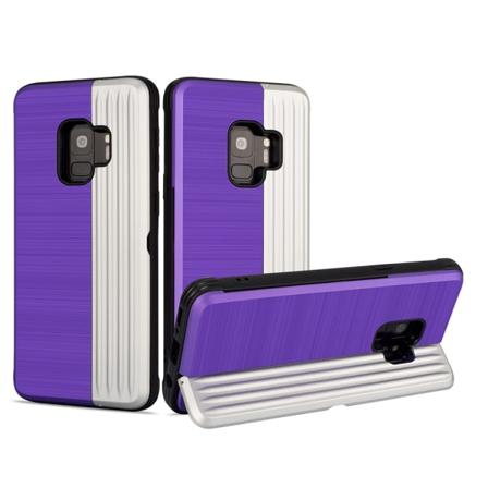 Samsung Galaxy S9 - Tyylikäs kansi korttipaikalla ja mobiilitelineellä Lila