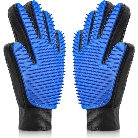 Kæledyrsplejehandsker 2-pak Hårfjerningshandsker med børstemassage og fældningshandsker til lang- og korthårede kæledyr til hunde, katte, kaniner