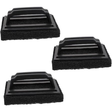 Grilli Scrub, pehmeä sieniharja grillaamiseen, grillin puhdistustarvikkeet, ulkogrillaukseen ja keittiöön (3 kpl, musta)