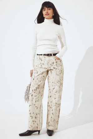 NA-KD Jean imprimé à taille mi-haute - Jeans taille moyenne - Multicolore - EU 36