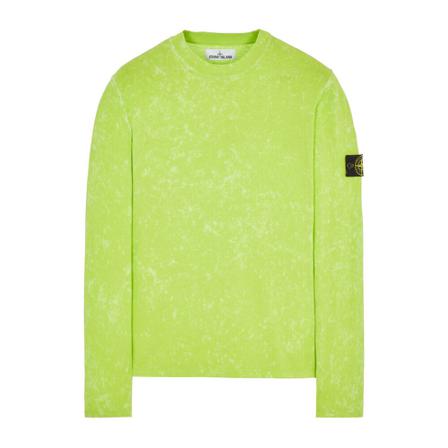 Stone Island, 555D9 Pure Cotton Knit Off-Dye OVD Treatment_Garment Dyed sweatshirt Groen, Heren, Maat:L