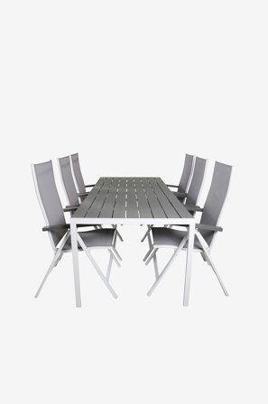 Venture Home - Spisegruppe Break med 6 stole Albany - Grå - Spisegrupper - Fra Homeroom