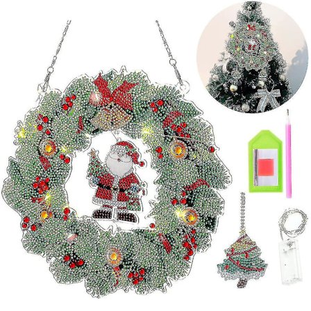 Joulu 5d Timanttiseppele DIY Joulukuusi Led-koriste