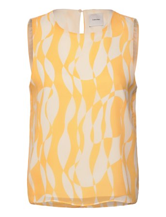 Calvin Klein | Printed Poly Chiffon Sleeveless | XL