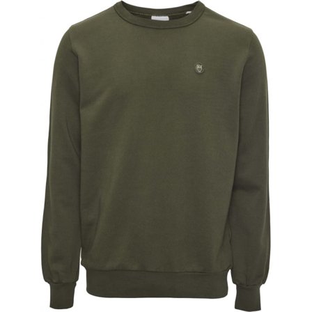 Knowledge Cotton Apparel Men's Elm Basic Badge Sweat Men long-sleeved sweaters Green M