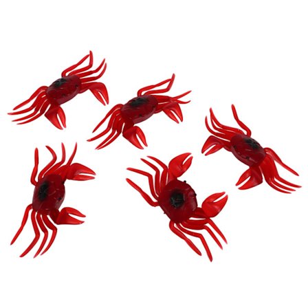 5 stk Simulert Krabbe Agnsoft Silikon Bærbar Gjenbrukbar Kunstig Fiske Agns for Fiske Rød