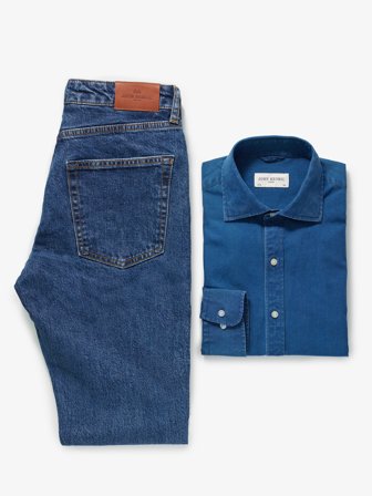 John Henric Men's Denim Set Size