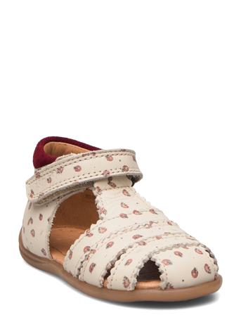 Starters Scallop Velcro Sandal Patterned Pom Pom
