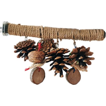 Papukaijan seisomapuu Puinen tikku teline Papukaijan pureskelulelu Harjoittelu pureskelu Mänty pallot