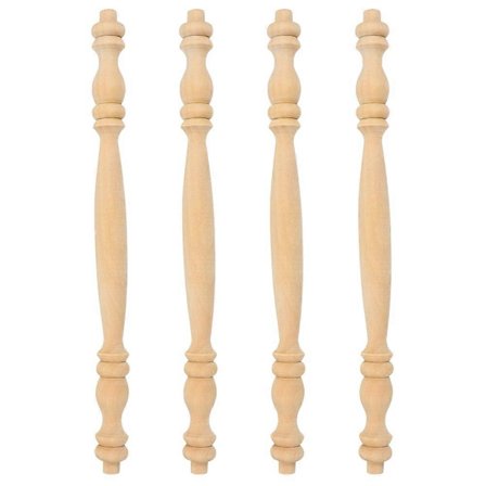 Træ Baluster Spindel Dekorativ Til Boligmøbelprojekter Robust Støtte Romersk Søjlehoved Design 4 Sæt